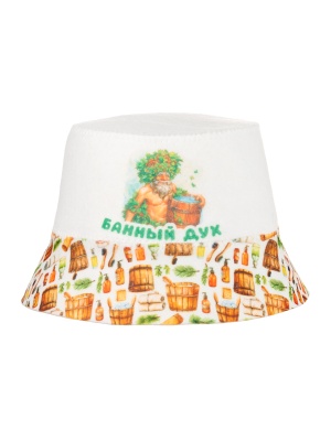 Шапка банная "Панама" Банный дух" с принтом, войлок синтетический