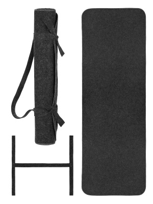 Коврик для бани и сауны с обработанным краем и ручкой, 180х60см, войлок серый