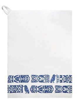 Коврик для бани и сауны с принтом "Мезенский орнамент", 30х40см, войлок белый синтетический