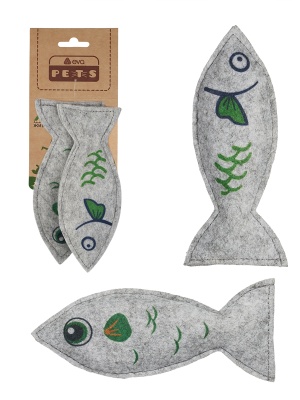 Набор, 2шт., игрушек для животных  "РыбОв", с кошачьей мятой, 15см