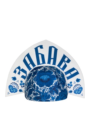 Шапка банная "Кокошник "Гжель" с принтом, войлок синтетический