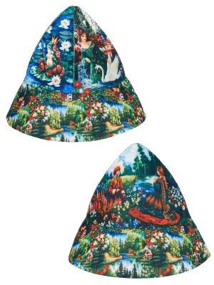 Шапка банная "Панама" Сказка" с принтом, войлок синтетический