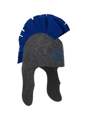 Шапка банная "Гладиатор. Синий", войлок  серый