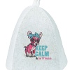 Шапка банная, принт"Keep calm & be a princess", войлок 