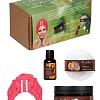 Набор подарочный в коробке "Секрет сияния" (бомбочка, скраб,масло косметическое,чалма)