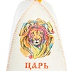 Шапка банная с принтом "Для папы: Царь лев", войлок белый